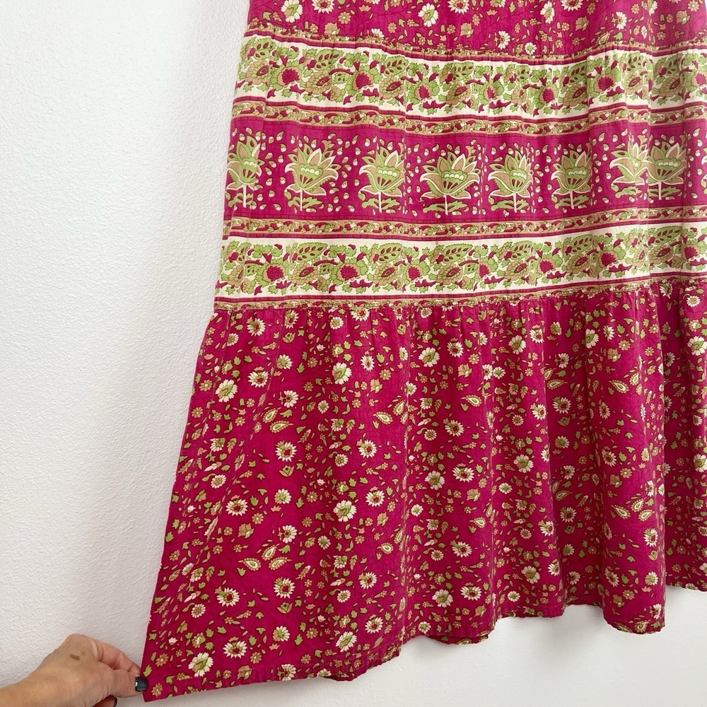 Vermont Country Store Dress S Pink Yellow Cotton Floral Muumuu Dress Housedress - Picture 5 of 10